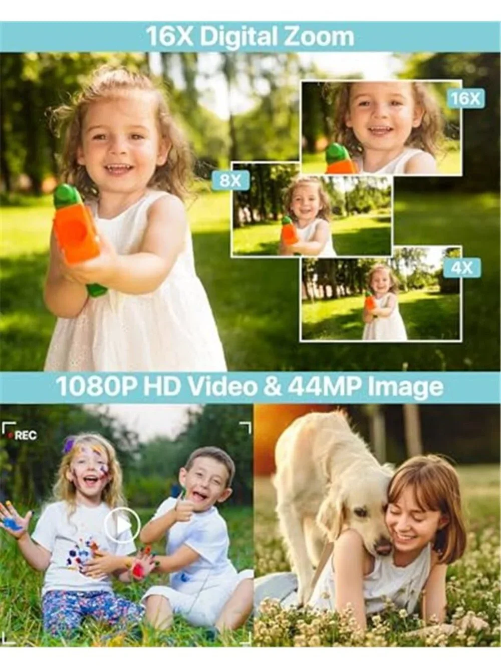 Digital Camera, Latest FHD 1080P Digital Camera for Teens with SD Card